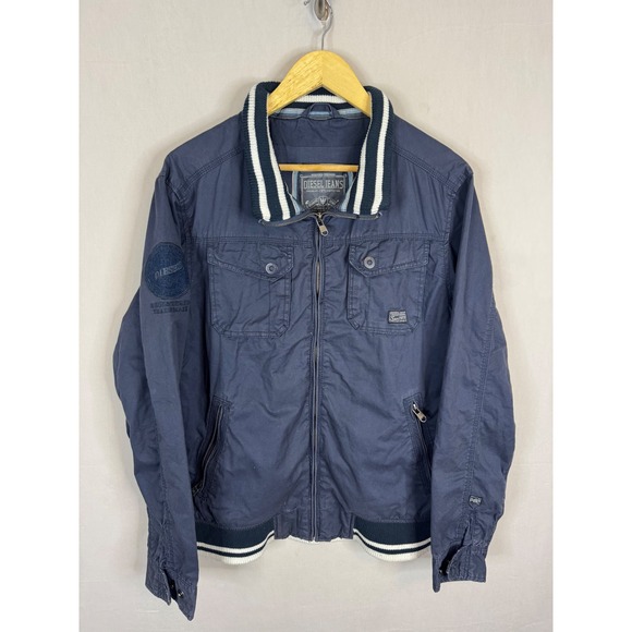 Diesel Other - Diesel Jeans‎ Navy Blue Cotton Bomber Jacket Mens Medium Full Zip Utility Coat